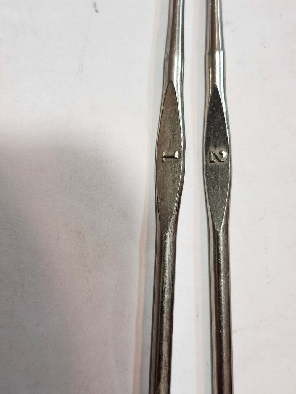Vintage Steel Crochet Hooks Sizes 1 and 2 Pair